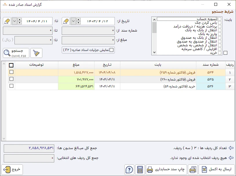 اسناد حسابداری