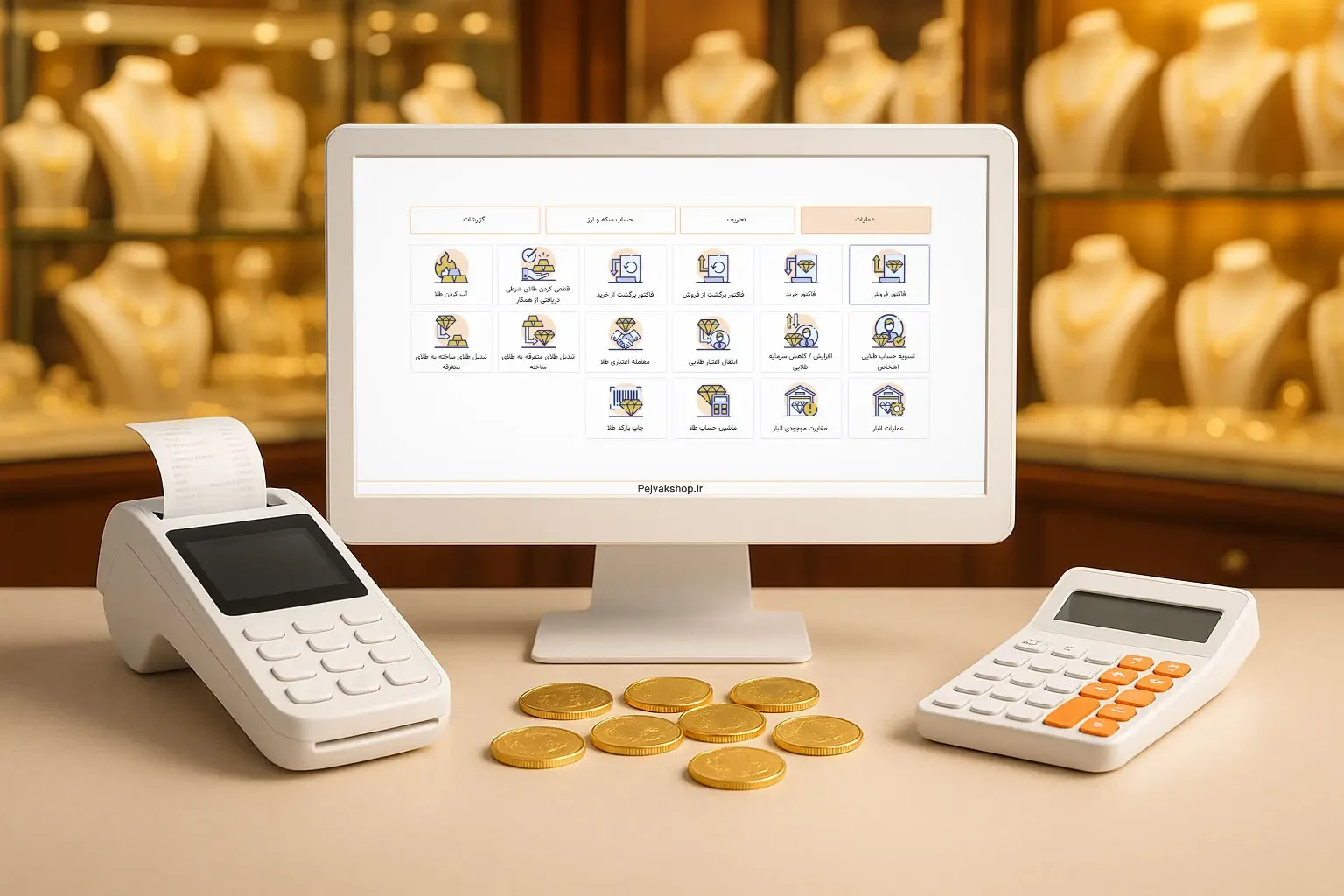 رابط کاربری نرم افزار طلا فروشی اونس و اتصال به سامانه مودیان